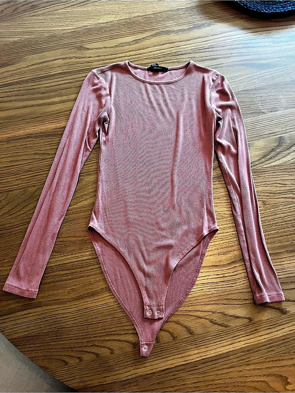 Forever 21 Long Sleeve Bodysuit Pink Small Like New